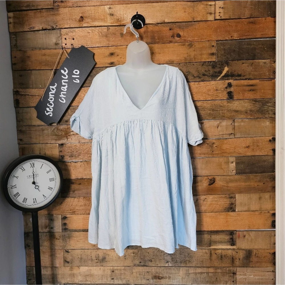 Listicle women's powder blue babydoll dress size large